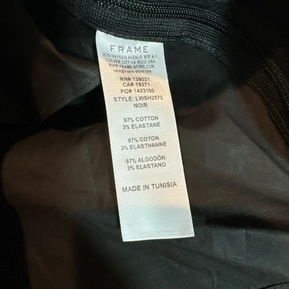 Frame black tie top with puff sleeves size M - Picture 8 of 9